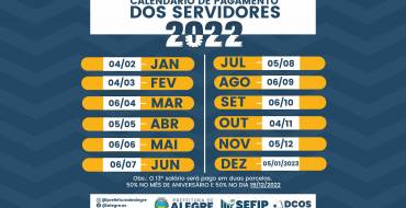 Calendário de Pagamento dos Servidores 2022